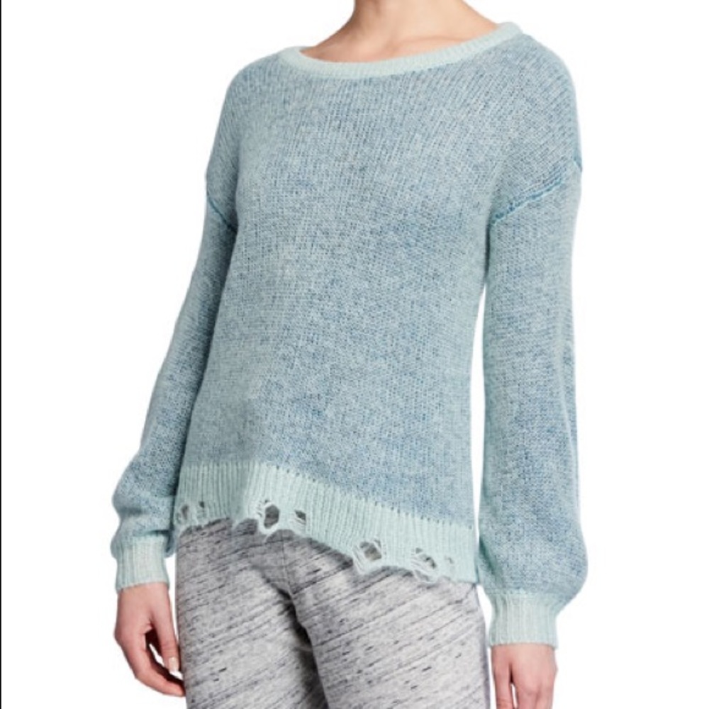 Splendid Distressed Marina Sweater in Seafoam